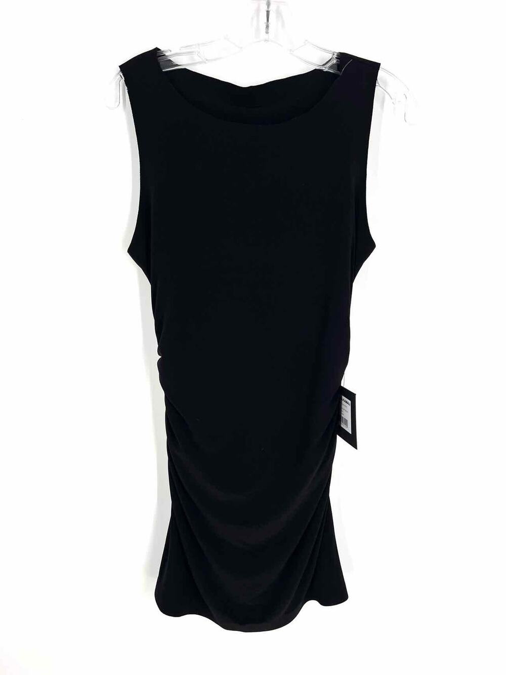 Norma Kamali Size M Black Ruched Stretch NEW Designer Dress